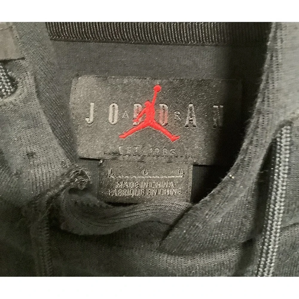 Jordan ENGINEERED Hoodie Hooded Sweatshirt Black Sz Large 23 Flight Long Sleeve